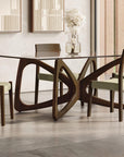 Copeland Butterfly Glass Top Dining Table