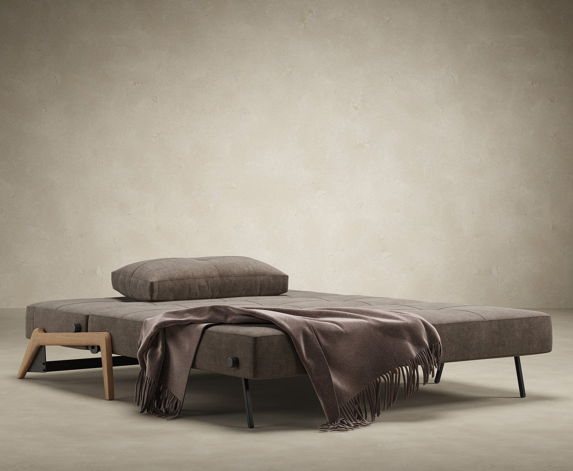 Innovation Living Cubed Queen Size Sofa Bed With Wood Legs