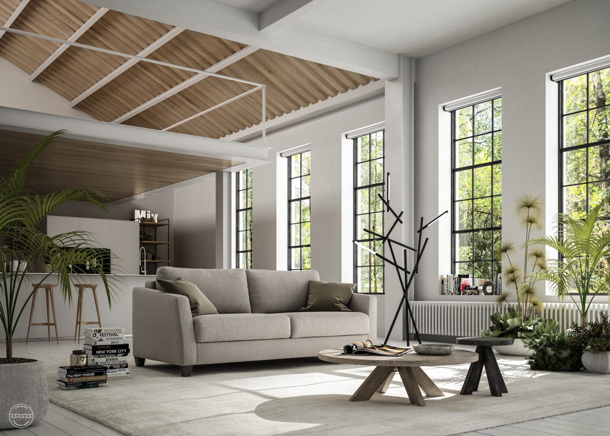 LIVING HOUSE モコアソファ Luonto Monika Queen Loveseat Sleeper