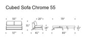 Innovation Cubed Full Size Sofa Bed With Chrome legs
