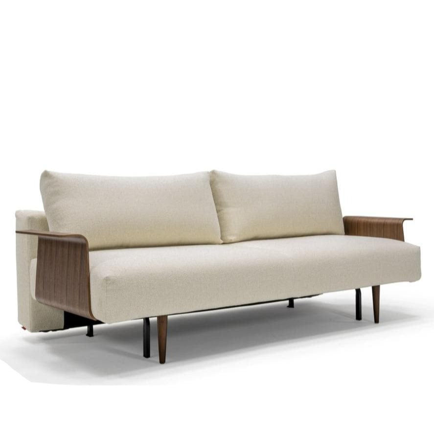 Innovation Frode Dark Styletto Sofa Bed Walnut Arms
