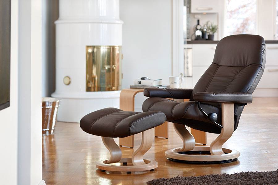 Stressless Consul Executive Office Desk Chair in Paloma Cream Leather