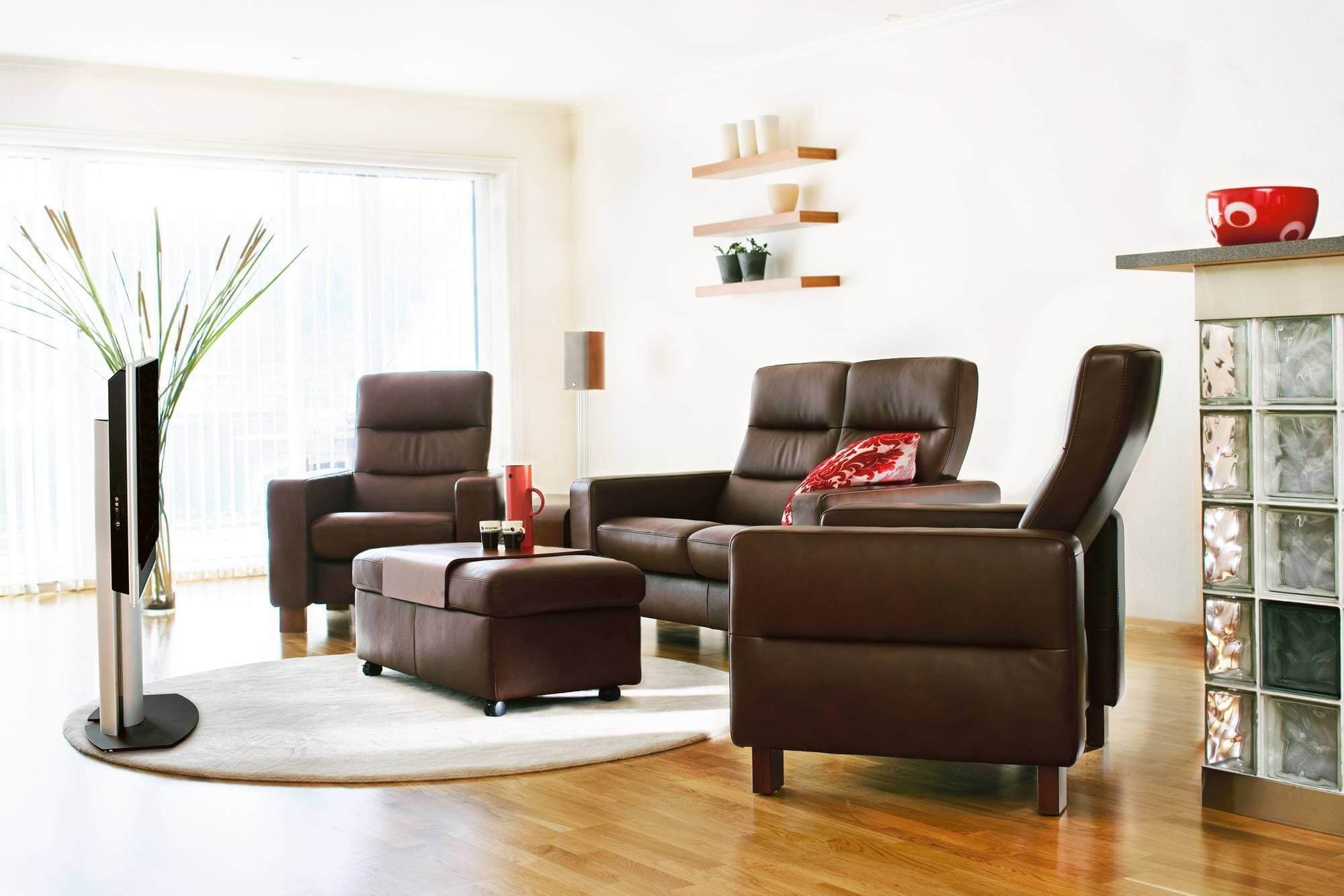 Stressless Double Ottoman with Table New York